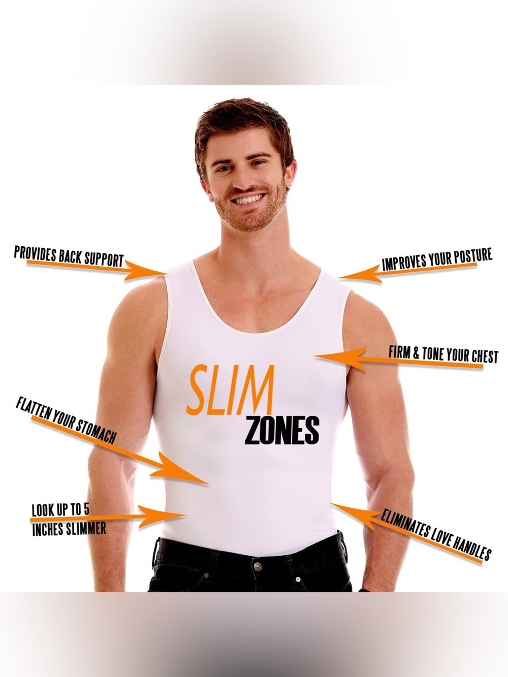 NEW Men’s XL White Compression & Body Shaper Tank Top 💪